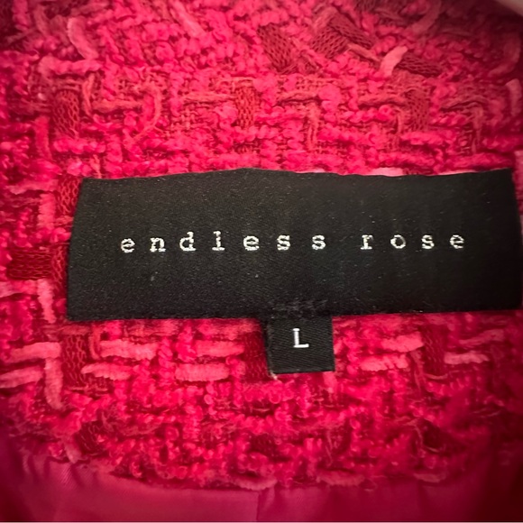 Endless Rose Pink Tweed Cropped Blazer - Picture 4 of 4